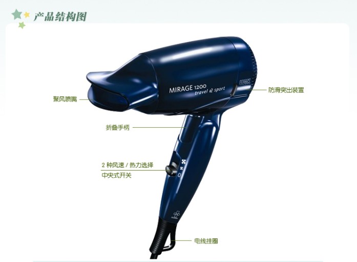 德國偉嘉（WIK ）5422fd全球通用雙電壓旅行折疊式電吹風【廠家 品牌 售后 圖片 參數(shù) 規(guī)格 尺寸 重量 顏色 價格 批發(fā) 特價】